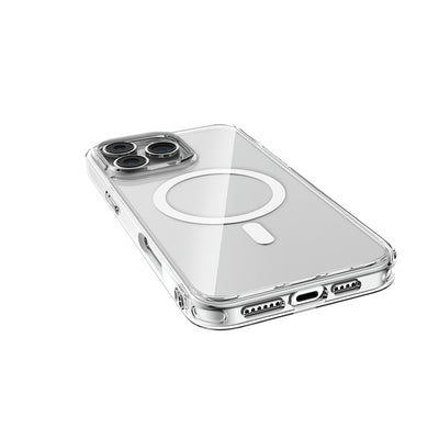 Apple iPhone 16 Pro Kılıf Magsafe Şarj Özellikli Raptic Crystal MagSafe Serisi Şeffaf Kapak Şeffaf