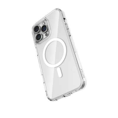 Apple iPhone 16 Pro Kılıf Magsafe Şarj Özellikli Raptic Crystal MagSafe Serisi Şeffaf Kapak Şeffaf