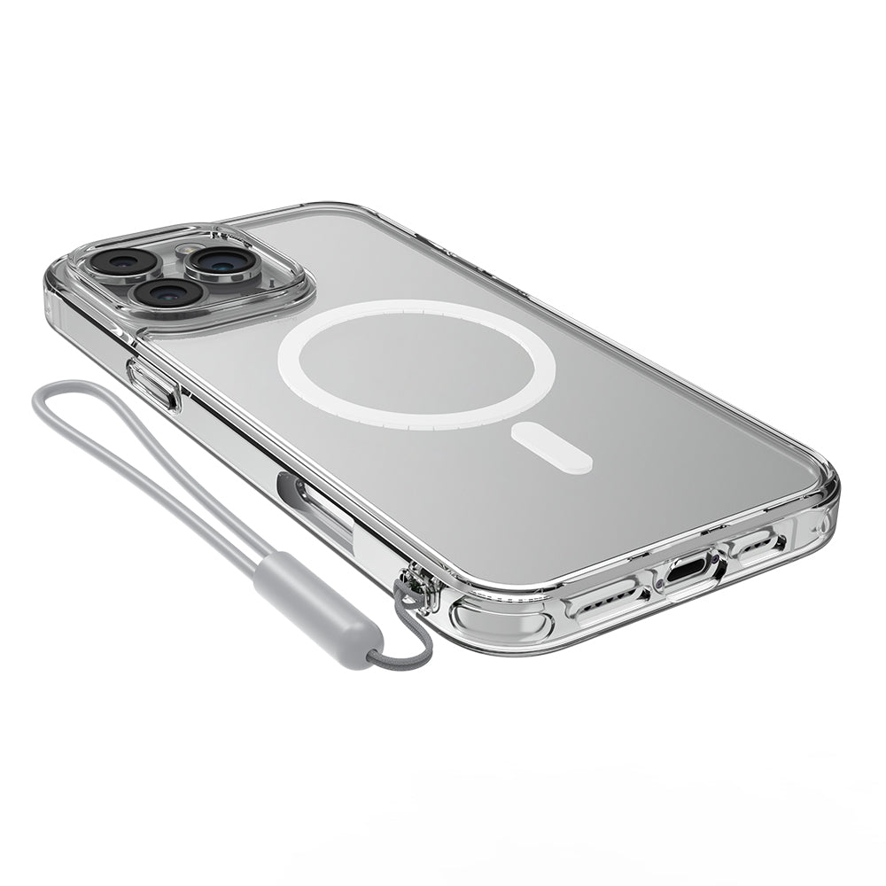 Apple iPhone 16 Pro Kılıf Magsafe Şarj Özellikli Raptic Crystal MagSafe Serisi Şeffaf Kapak Şeffaf