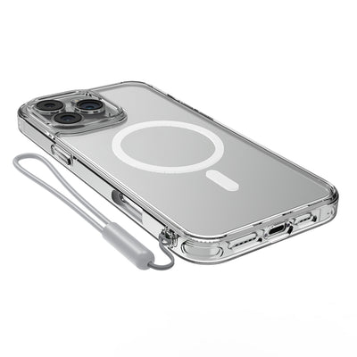 Apple iPhone 16 Pro Kılıf Magsafe Şarj Özellikli Raptic Crystal MagSafe Serisi Şeffaf Kapak Şeffaf