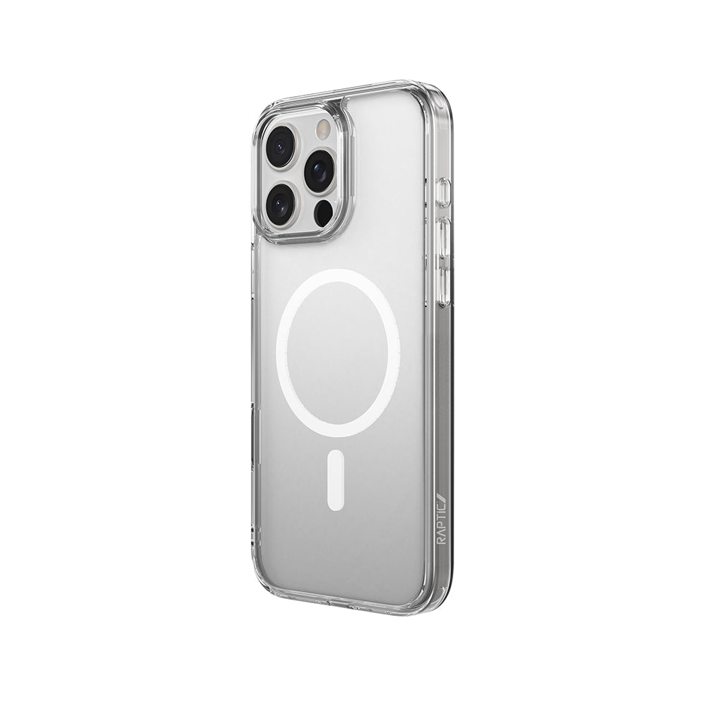 Apple iPhone 16 Pro Kılıf Magsafe Şarj Özellikli Raptic Crystal MagSafe Serisi Şeffaf Kapak Şeffaf