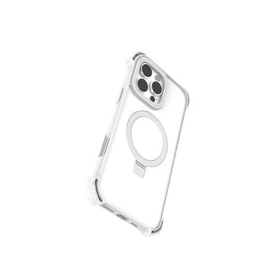 Apple iPhone 16 Pro Kılıf Magsafe Şarj Özellikli Raptic Dual Serisi Şeffaf Standlı Kapak Şeffaf