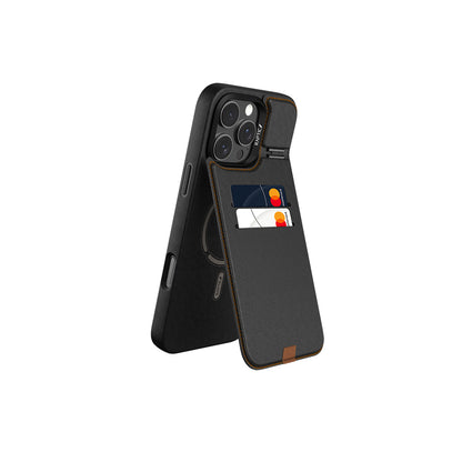 iPhone 16 Pro Kılıf M-safe Şarj Özellikli Raptic Slim Wallet Serisi Deri Görünümlü Kartlıklı Standlı Kılıf