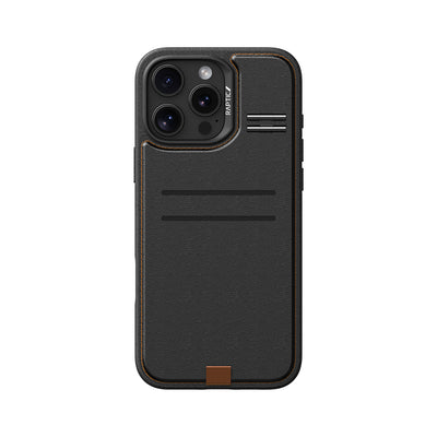 Apple iPhone 16 Pro Kılıf M-safe Şarj Özellikli Raptic Slim Wallet Serisi Deri Görünümlü Kartlıklı Standlı Kapak Siyah