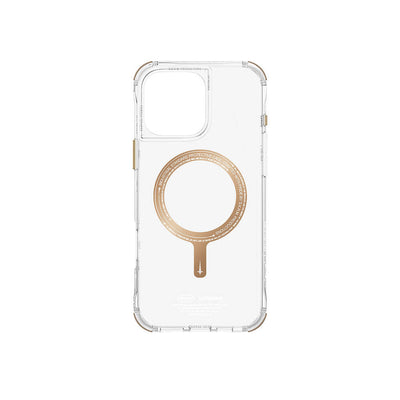 Apple iPhone 16 Pro Kılıf Magsafe Şarj Özellikli Şeffaf Airbag Tasarımlı Skinarma Saido Prime Kapak Gold
