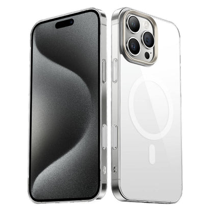 iPhone 16 Pro Kılıf M-safe Şarj Özellikli Şeffaf Cam Arka Yüzey Zore G-Glass Kılıf