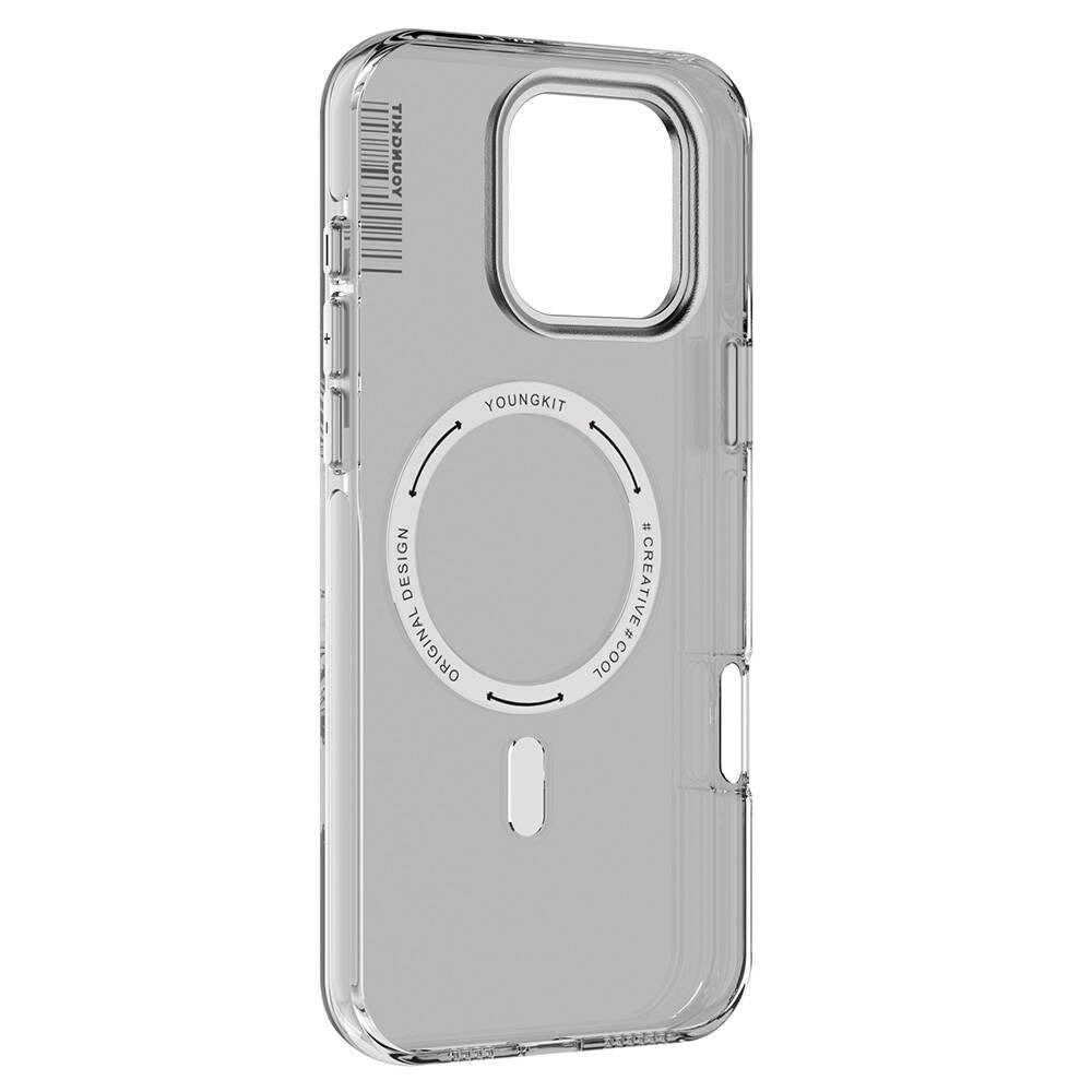 Apple iPhone 16 Pro Kılıf Magsafe Şarj Özellikli Şeffaf Youngkit Crystal Shield Serisi Kapak Siyah