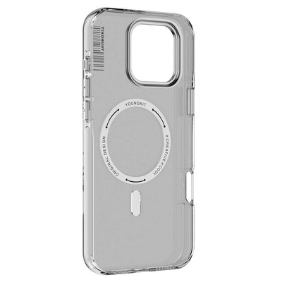 Apple iPhone 16 Pro Kılıf Magsafe Şarj Özellikli Şeffaf Youngkit Crystal Shield Serisi Kapak Siyah