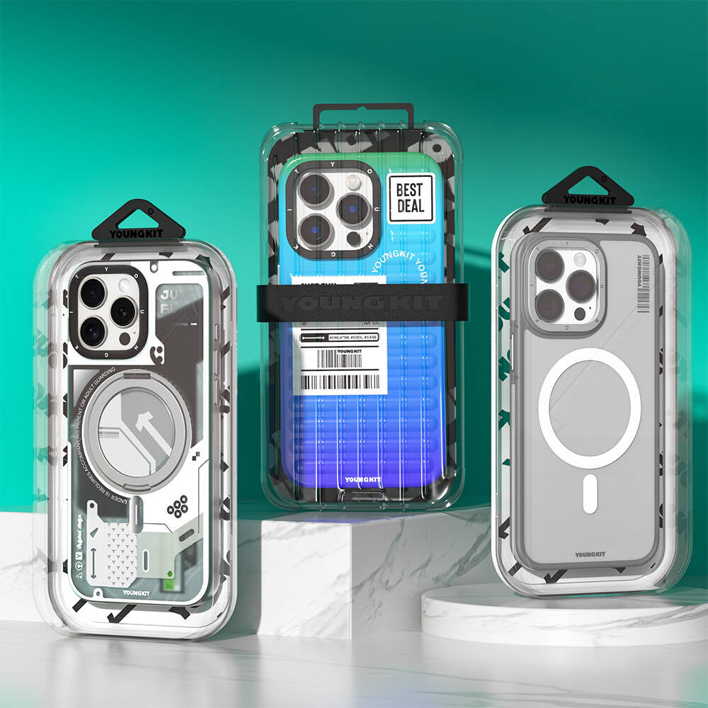 iPhone 16 Pro Kılıf M-safe Şarj Özellikli Şeffaf Youngkit Crystal Shield Serisi Kılıf