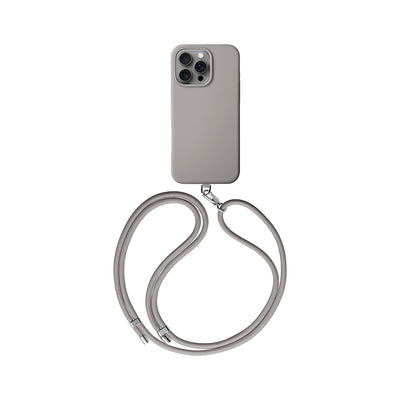 Apple iPhone 16 Pro Kılıf Magsafe Şarj Özellikli Soft Arka Yüzey Askı İpli Coehl Creme Kapak Pembe