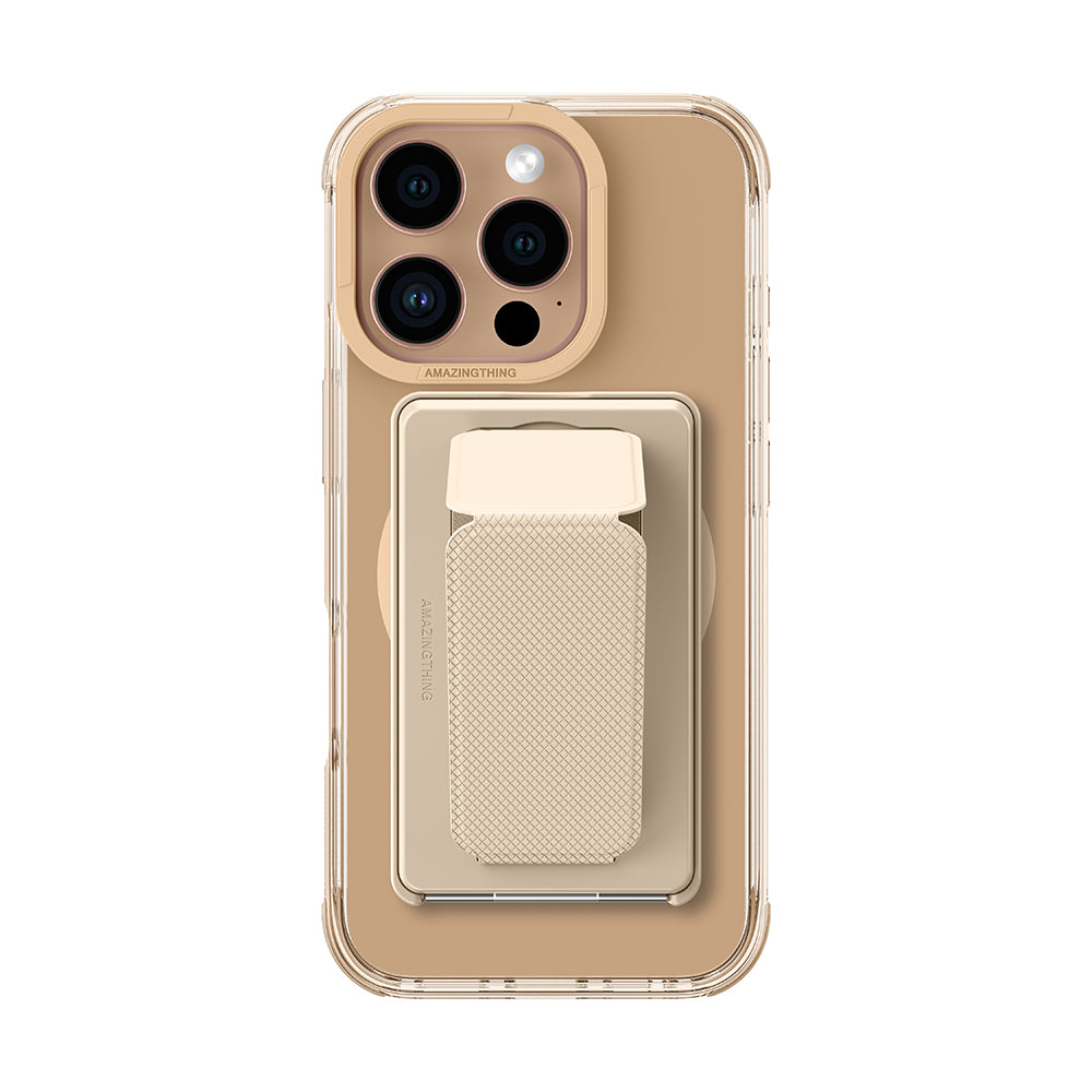 Apple iPhone 16 Pro Kılıf Magsafe Şarj Özellikli Standlı Set Amazingthing Omni Adventure Serisi Kapak Rose Gold