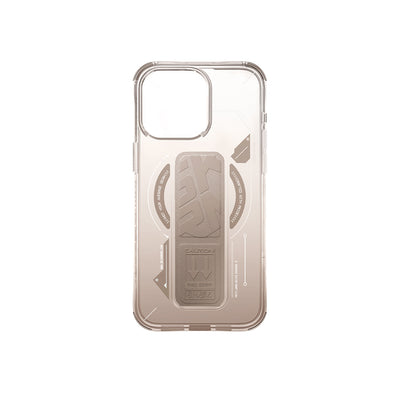 Apple iPhone 16 Pro Kılıf Magsafe Şarj Özellikli Teknoloji Desenli Standlı Skinarma Helio Kapak Gold