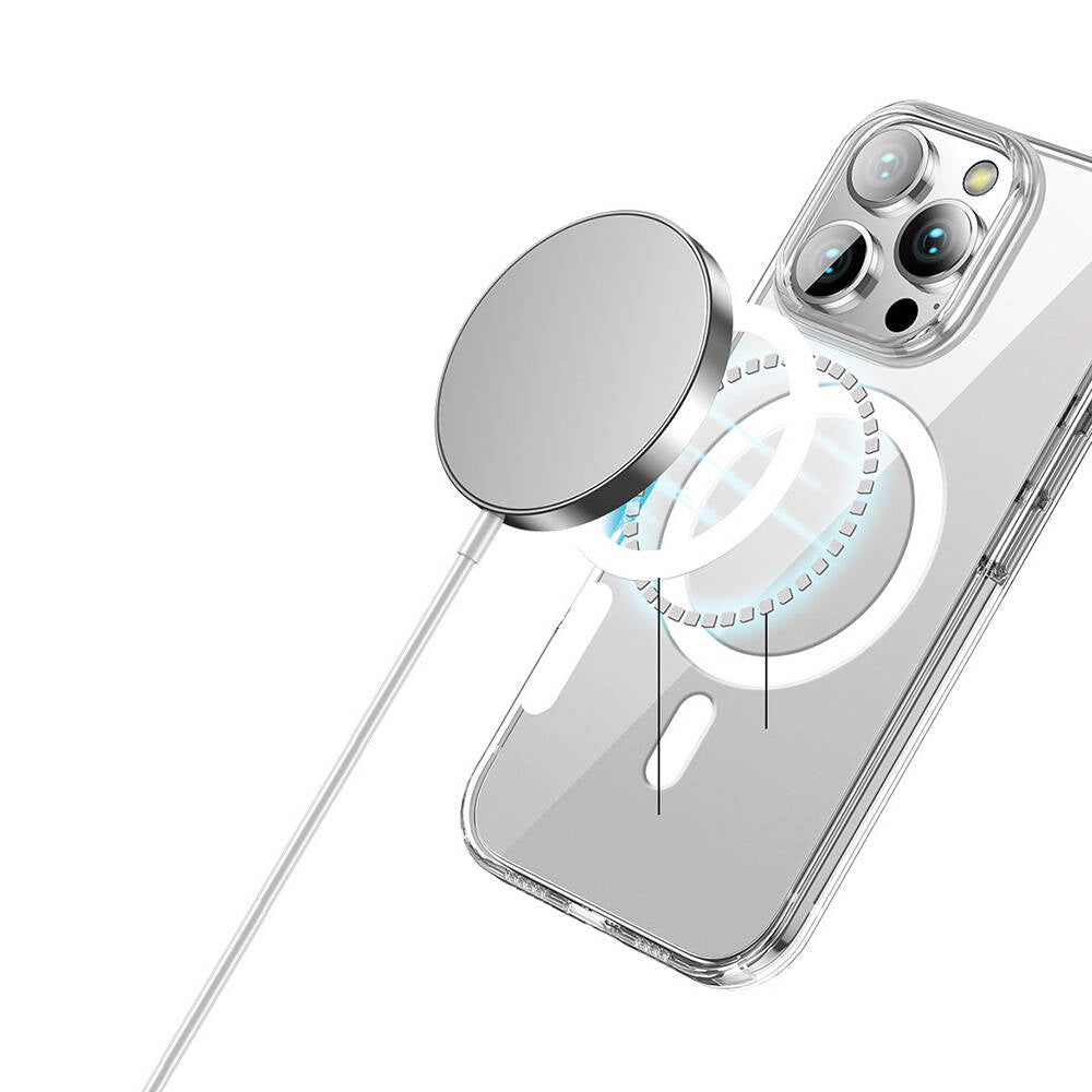 iPhone 16 Pro Kılıf M-safe Şarj Özellikli Transparan Sert PC Wlons Pita Kılıf