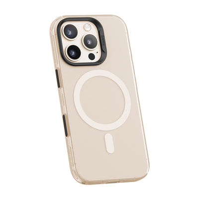 Apple iPhone 16 Pro Kılıf Magsafe Şarj Özellikli Yeni Seri Benks Lucid Armor Kapak Gold