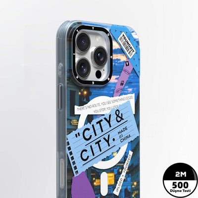 Apple iPhone 16 Pro Kılıf Magsafe Şarj Özellikli Youngkit A-City Serisi Kapak Mavi