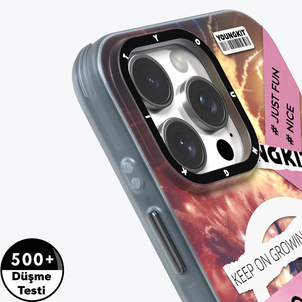 Apple iPhone 16 Pro Kılıf Magsafe Şarj Özellikli Youngkit A-City Serisi Kapak Pembe