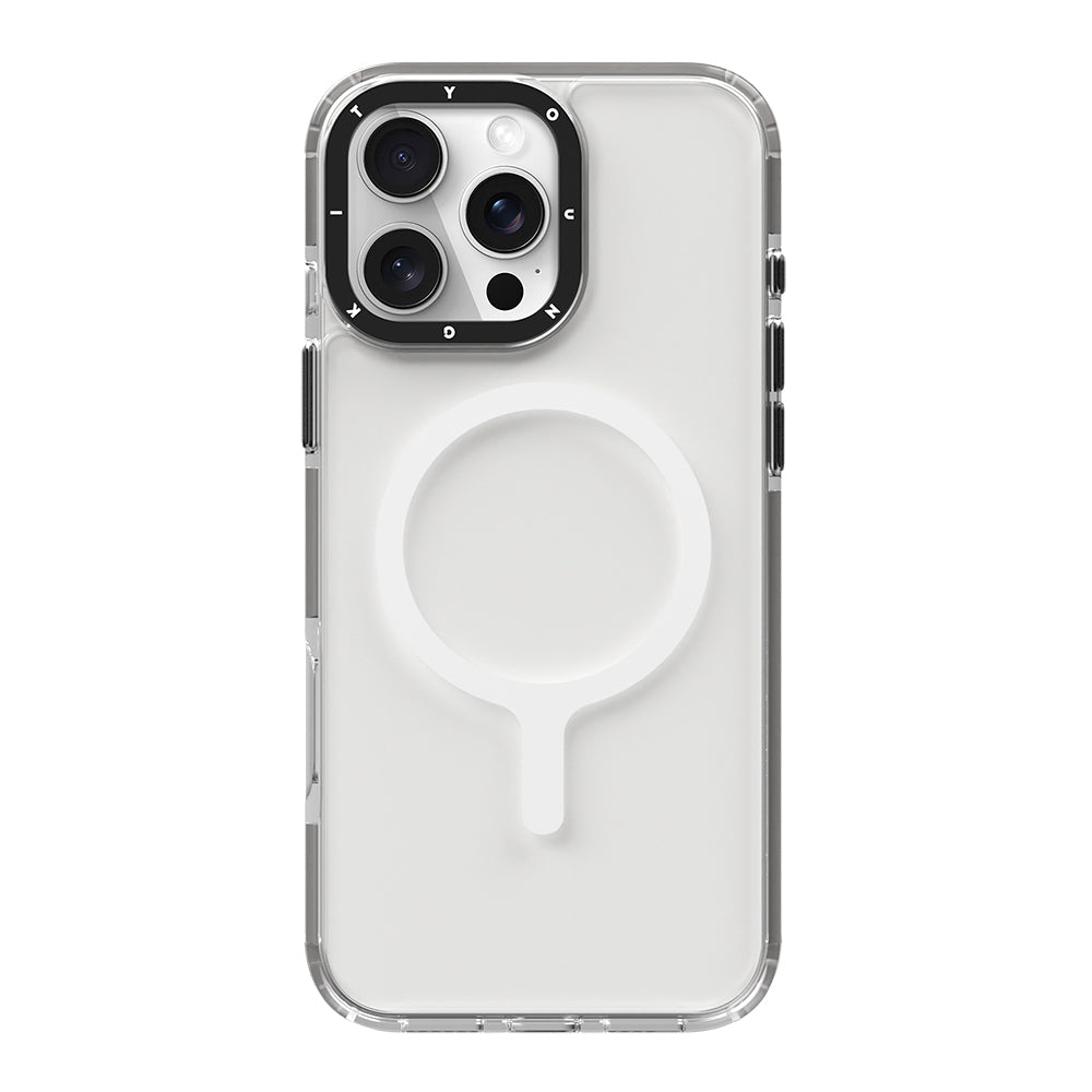 Apple iPhone 16 Pro Kılıf Magsafe Şarj Özellikli YoungKit Crystal Color Serisi Kapak Gri
