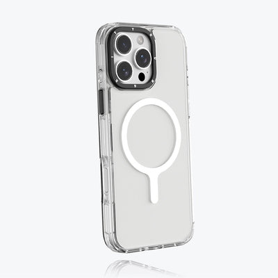 Apple iPhone 16 Pro Kılıf Magsafe Şarj Özellikli YoungKit Crystal Color Serisi Kapak Gri