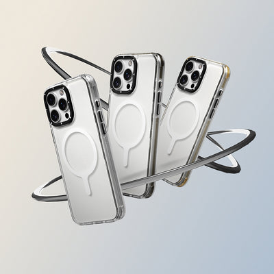 Apple iPhone 16 Pro Kılıf Magsafe Şarj Özellikli YoungKit Crystal Color Serisi Kapak Gri