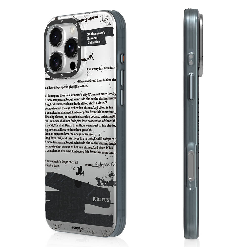 iPhone 16 Pro Kılıf M-safe Şarj Özellikli Youngkit Literary Serisi Shakespeare Kılıf