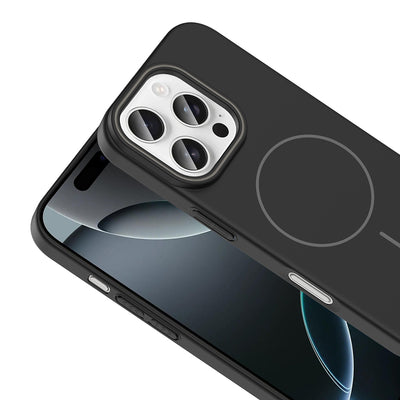 Apple iPhone 16 Pro Kılıf M-safe Şarj Özellikli Zore Ruby Sert Kapak Desert Titanyum