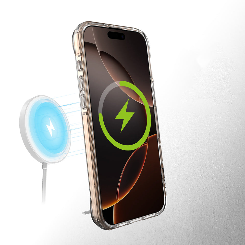 iPhone 16 Pro Kılıf M-safe Şarj Özellikli Zore T-Max Standlı Kılıf