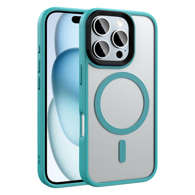 Apple iPhone 16 Pro Kılıf Mat Arka Yüzey Wireless Şarj Özellikli Zore Flet Magsafe Kapak Pembe