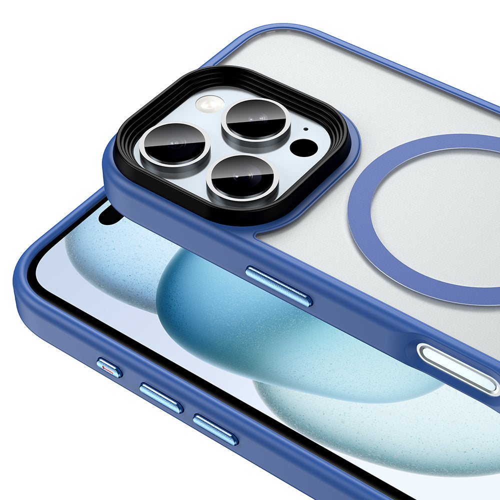 iPhone 16 Pro Kılıf Mat Arka Yüzey Wireless Şarj Özellikli Zore Flet M-safe Kılıf