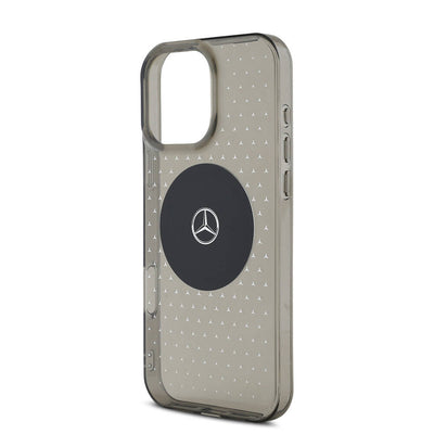 Apple iPhone 16 Pro Kılıf Mercedes Benz Orjinal Lisanslı Magsafe Şarj Özellikli Yıldız Desenli Transparan Kapak Siyah