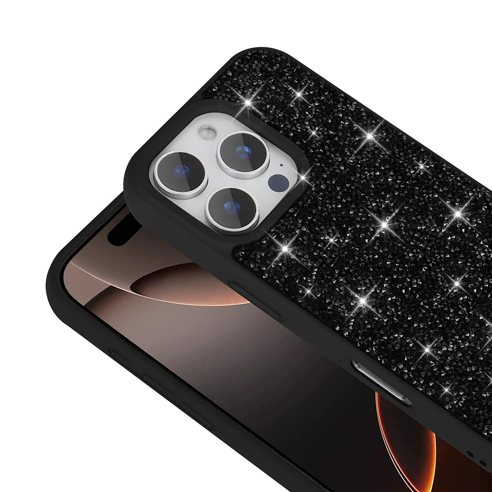 Apple iPhone 16 Pro Kılıf Parlak Taşlı Tasarım Zore Pırlanta Kapak Lila