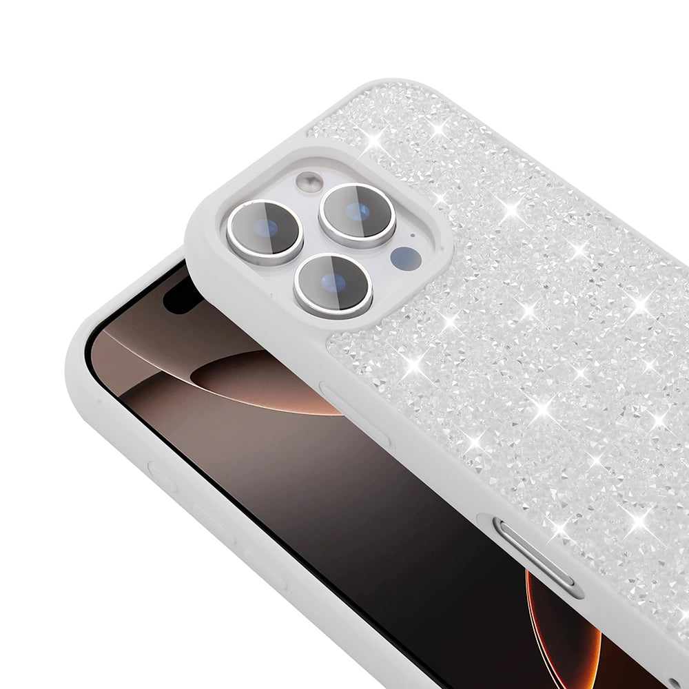 Apple iPhone 16 Pro Kılıf Parlak Taşlı Tasarım Zore Pırlanta Kapak Gri