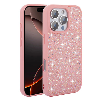 Apple iPhone 16 Pro Kılıf Parlak Taşlı Tasarım Zore Pırlanta Kapak Siyah