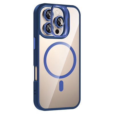 Apple iPhone 16 Pro Kılıf Standlı ve Kamera Lens Hediyeli M-Safe Şarj Özellikli Zore Etro Kapak Desert Titanyum