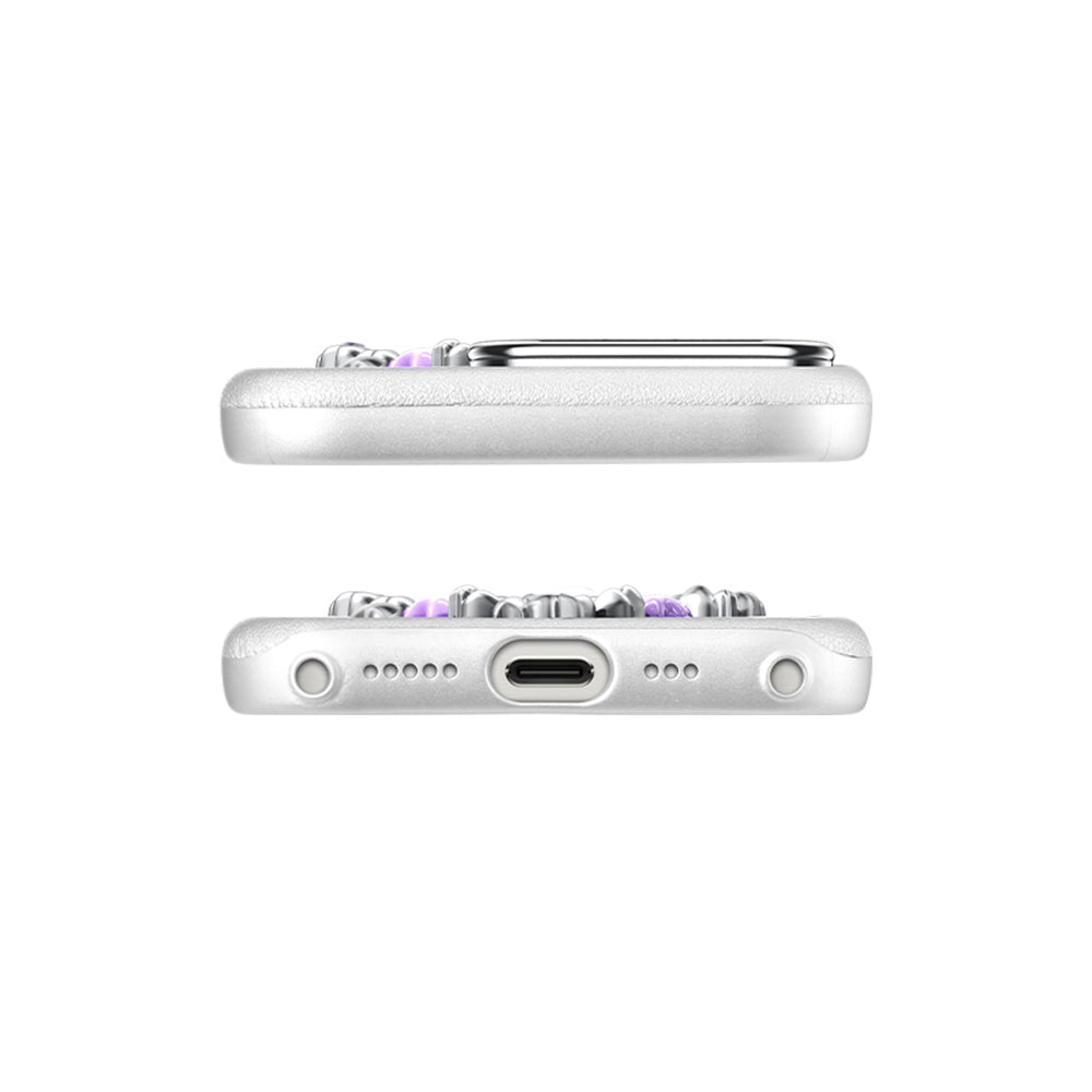 iPhone 16 Pro Kılıf Taşlı Kalp Tasarımlı Pynana Mirror Serisi Kılıf