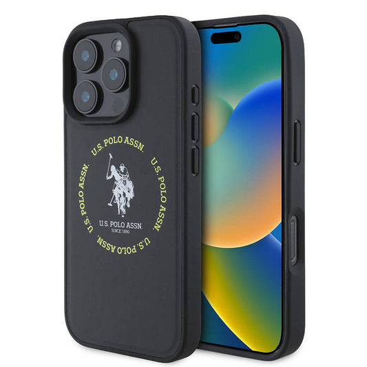 iPhone 16 Pro Kılıf U.S. Polo Assn. Orjinal Lisanslı M-safe Şarj Özellikli Circle ve Double Horse Logolu Deri Kılıf