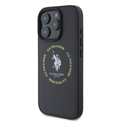 iPhone 16 Pro Kılıf U.S. Polo Assn. Orjinal Lisanslı M-safe Şarj Özellikli Circle ve Double Horse Logolu Deri Kılıf