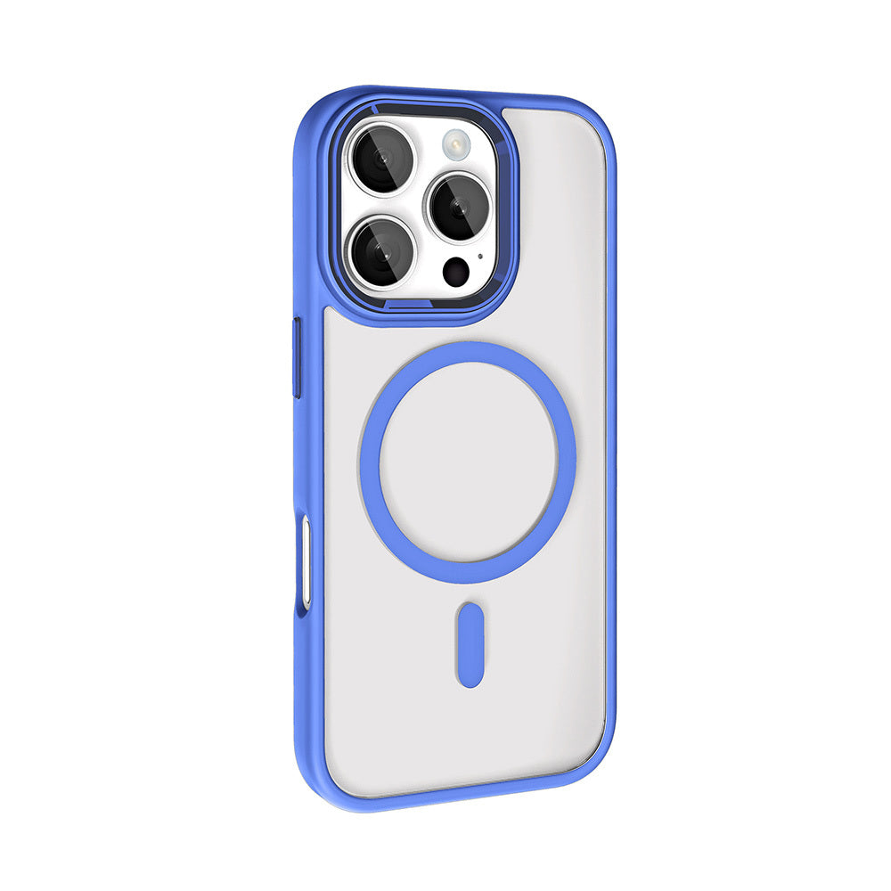 iPhone 16 Pro Kılıf Wireless Şarj Özellikli Zore Krom M-safe Silikon Kılıf