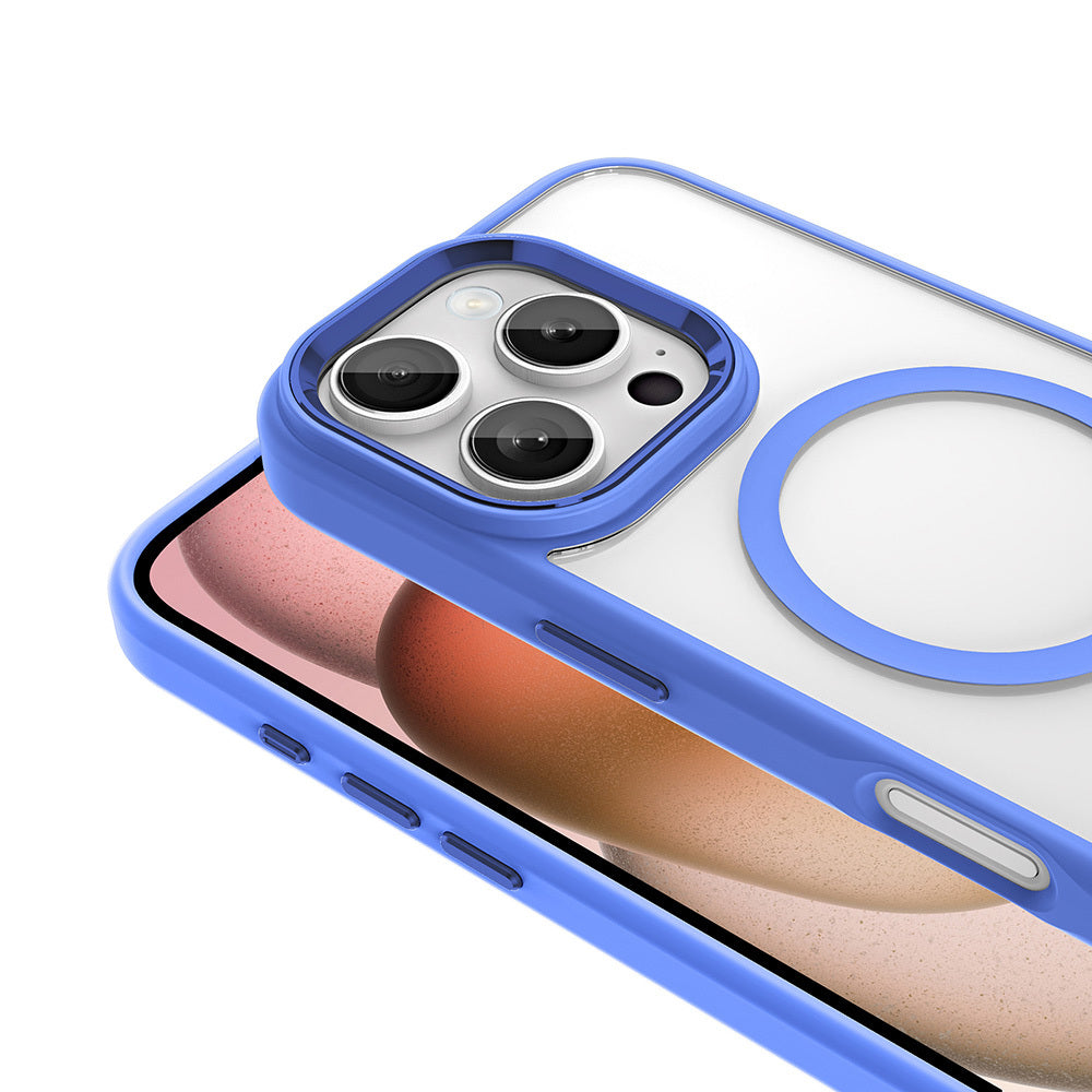 iPhone 16 Pro Kılıf Wireless Şarj Özellikli Zore Krom M-safe Silikon Kılıf