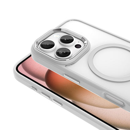 iPhone 16 Pro Kılıf Wireless Şarj Özellikli Zore Krom M-safe Silikon Kılıf