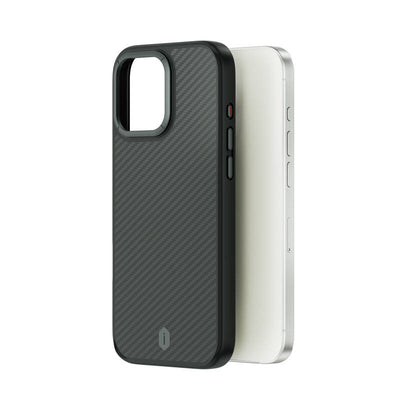 Apple iPhone 16 Pro Kılıf Wiwu DCC-205 Magsafe Şarj Özellikli Aramid Fiber Tasarım Kevlar Kapak Siyah
