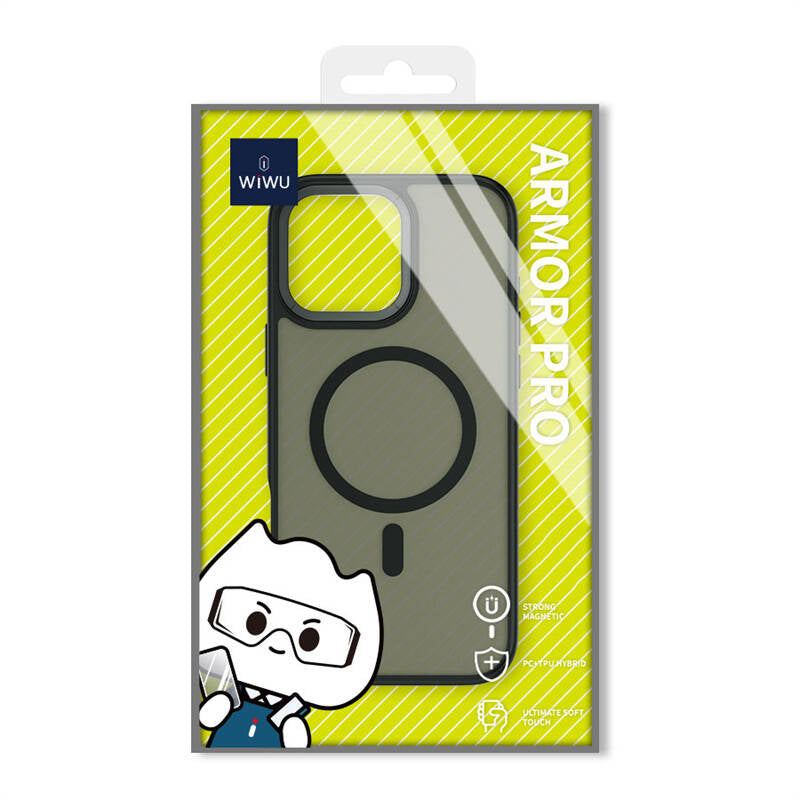 iPhone 16 Pro Kılıf Wiwu FGG-012 ArmorPro Serisi M-safe Şarj Özellikli Parmak İzi Bırakmayan Kılıf