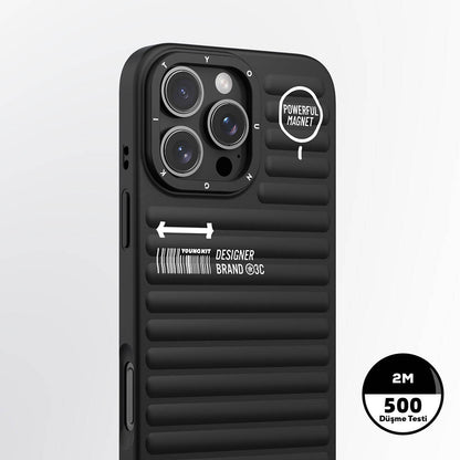 iPhone 16 Pro M-safe Şarj Özellikli Kılıf Mat Renkli Tasarım Youngkit Original Serisi Kılıf