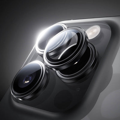 Apple iPhone 16 Pro Max Benks Parlama Önleyici Glass Warrior Metal Kamera Lens Koruyucu Titanyum-Gri