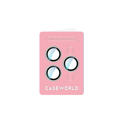 Apple iPhone 16 Pro Max CaseWorld Alloy Sparkling Diamond Serisi Taşlı Lens Koruyucu Gümüş