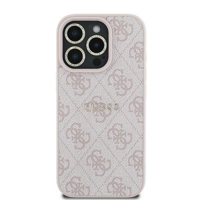 Apple iPhone 16 Pro Max Guess Orjinal Lisanslı Kılıf + Ekran Koruyucu + Lens Koruyucu 3in1 Aksesuar Seti Pembe