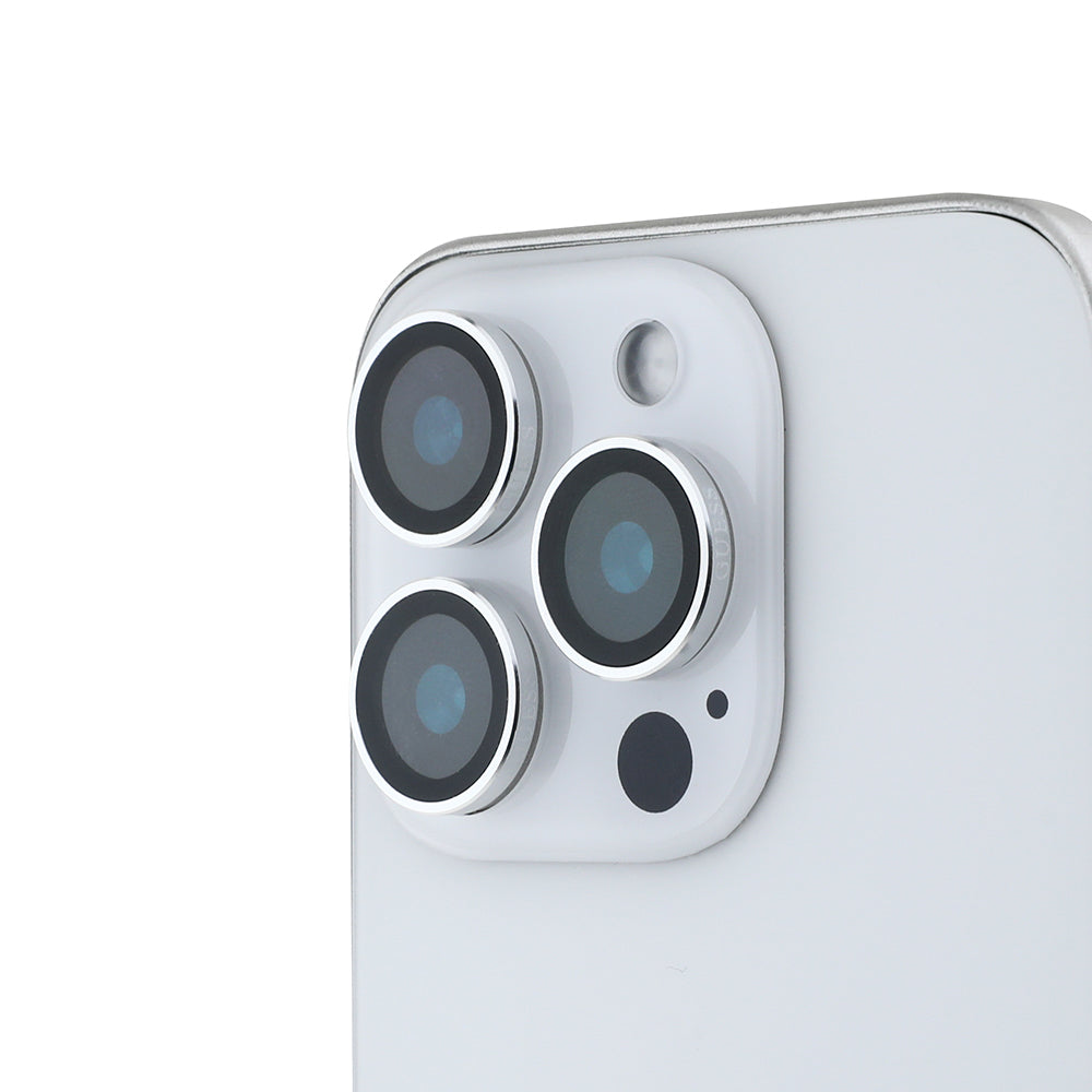 Apple iPhone 16 Pro Max Guess Orjinal Lisanslı Metal Kamera Lens Koruyucu Gümüş
