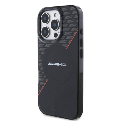 iPhone 16 Pro Max Kılıf AMG Orjinal Lisanslı M-safe Şarj Özellikli Çift Katmanlı Kırmızı Çapraz Çizgili Kılıf