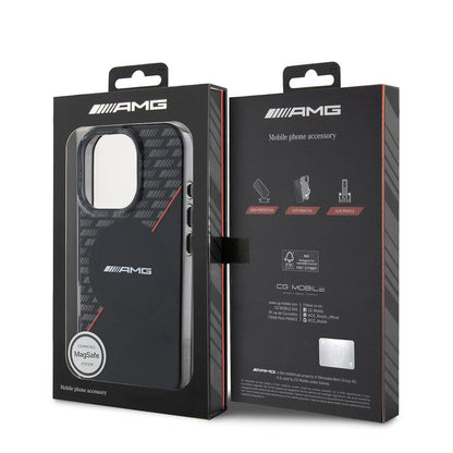 iPhone 16 Pro Max Kılıf AMG Orjinal Lisanslı M-safe Şarj Özellikli Çift Katmanlı Kırmızı Çapraz Çizgili Kılıf