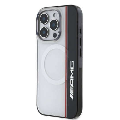 iPhone 16 Pro Max Kılıf AMG Orjinal Lisanslı M-safe Şarj Özellikli IML Baskı Logolu Çift Katmanlı Bow Lines Kılıf