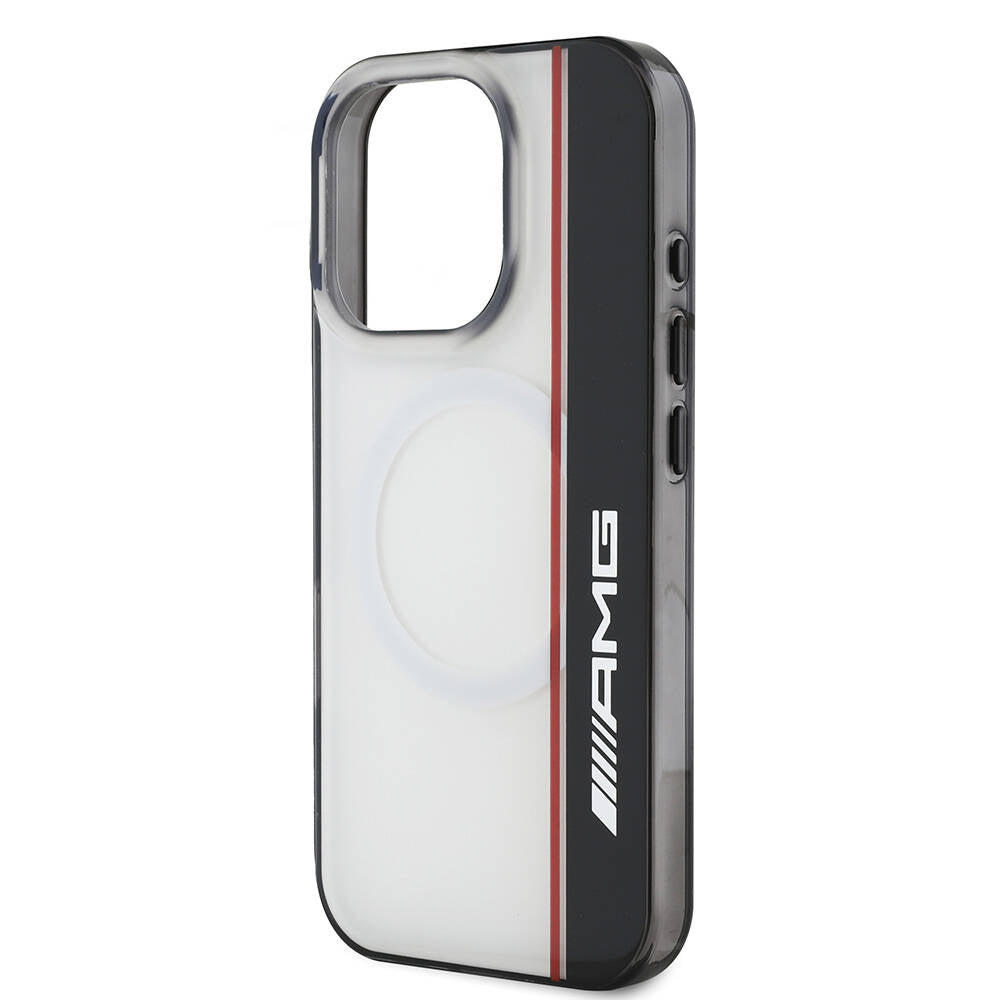 iPhone 16 Pro Max Kılıf AMG Orjinal Lisanslı M-safe Şarj Özellikli IML Baskı Logolu Çift Katmanlı Bow Lines Kılıf